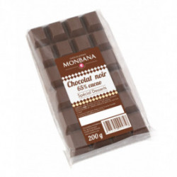 Tablette de chocolat Noir 65% cacao minimum 200g - Monbana