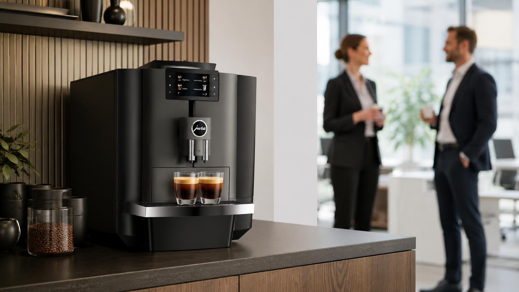 Machine à café en location dans une entreprise avec collaborateurs